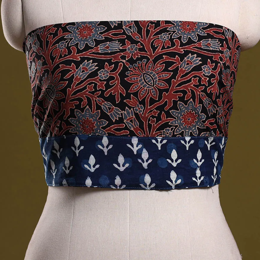 Black - Block Print Cotton Ajrakh Blouse Piece 07 sold by Itokri product image thumbnail 2