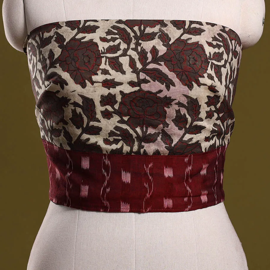 Beige - Block Print Cotton Ajrakh Blouse Piece 04 sold by Itokri product image thumbnail 2