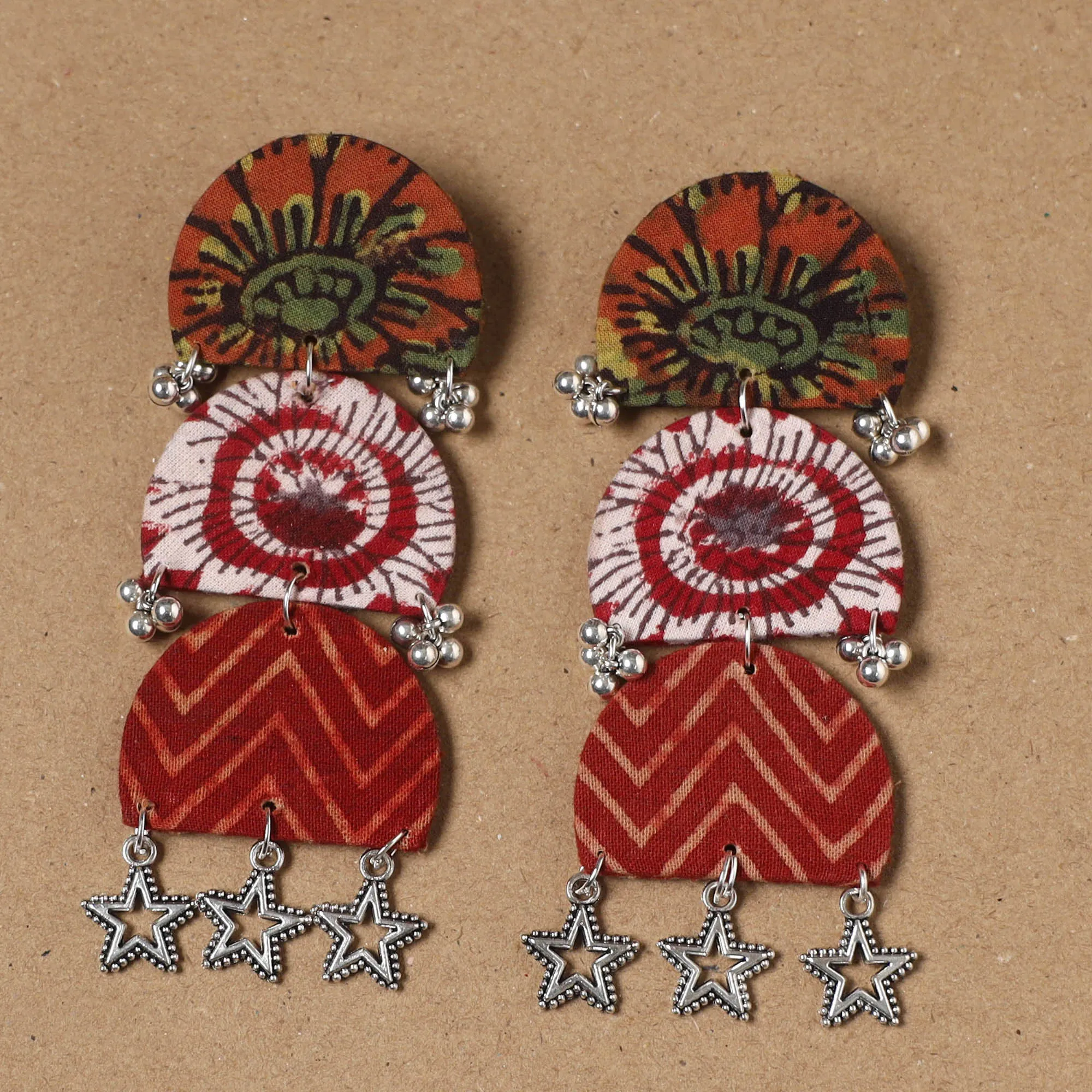 Multicolor - Suhana Ghungroo Work Fabart Handmade Earrings sold by Itokri product image thumbnail 2