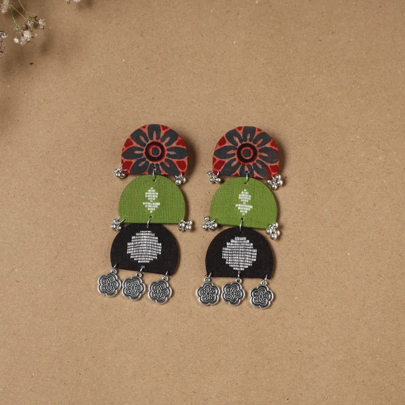 Multicolor - Kavya Ghungroo Work Fabart Handmade Earrings sold by Itokri