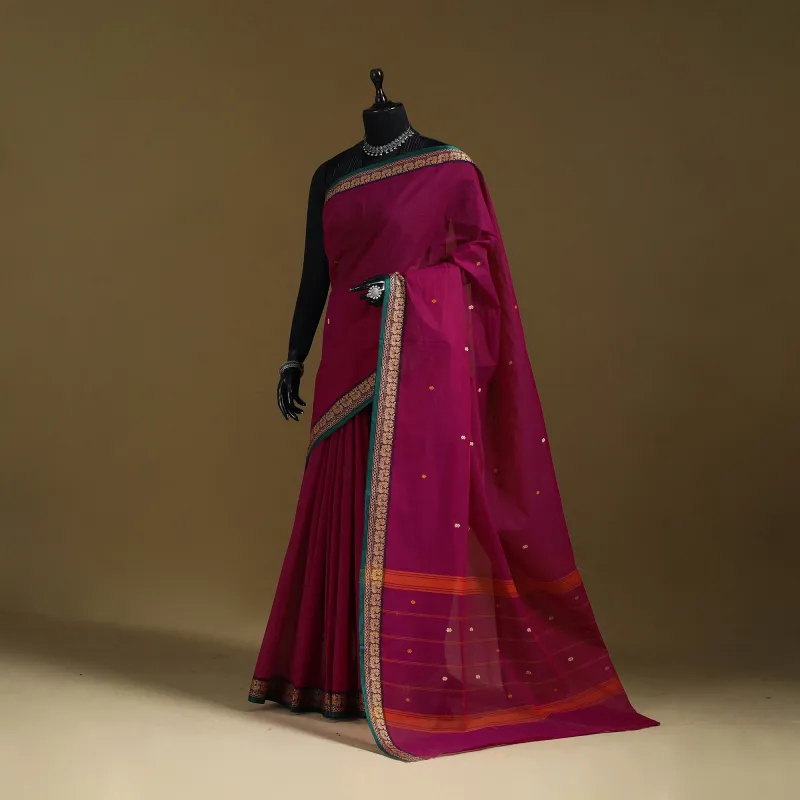 Thread Buti Cotton Kanchipuram Saree with Border 48 sold by Itokri