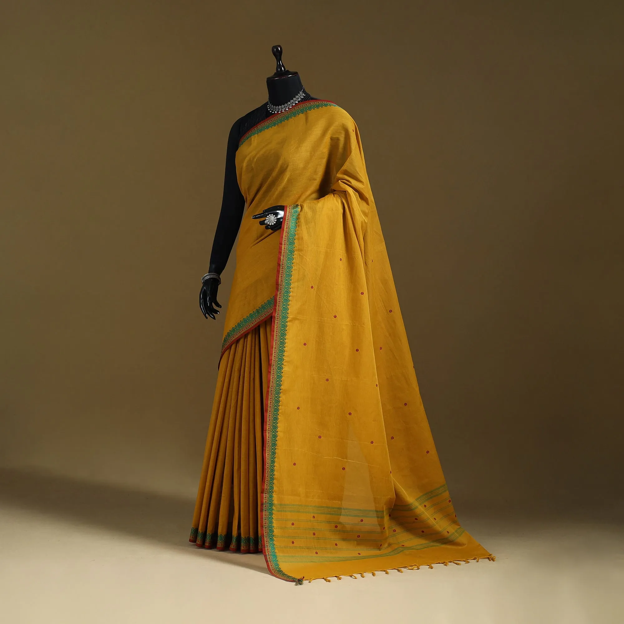 Thread Buti Cotton Kanchipuram Saree with Border 47 sold by Itokri