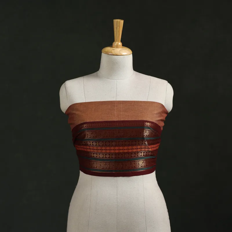 Brown - Kanchipuram Cotton Blouse Piece 11 made by Itokri