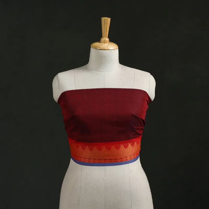 Maroon - Kanchipuram Cotton Blouse Piece 07 made by Itokri