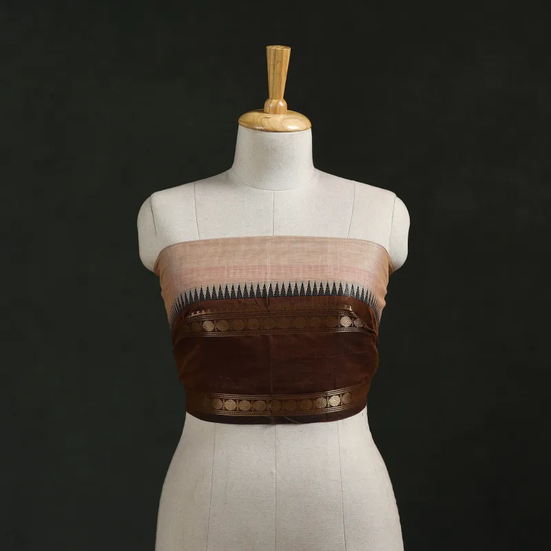 Brown - Kanchipuram Cotton Blouse Piece 05 made by Itokri