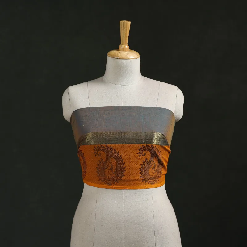 Blue - Kanchipuram Cotton Blouse Piece 02 made by Itokri