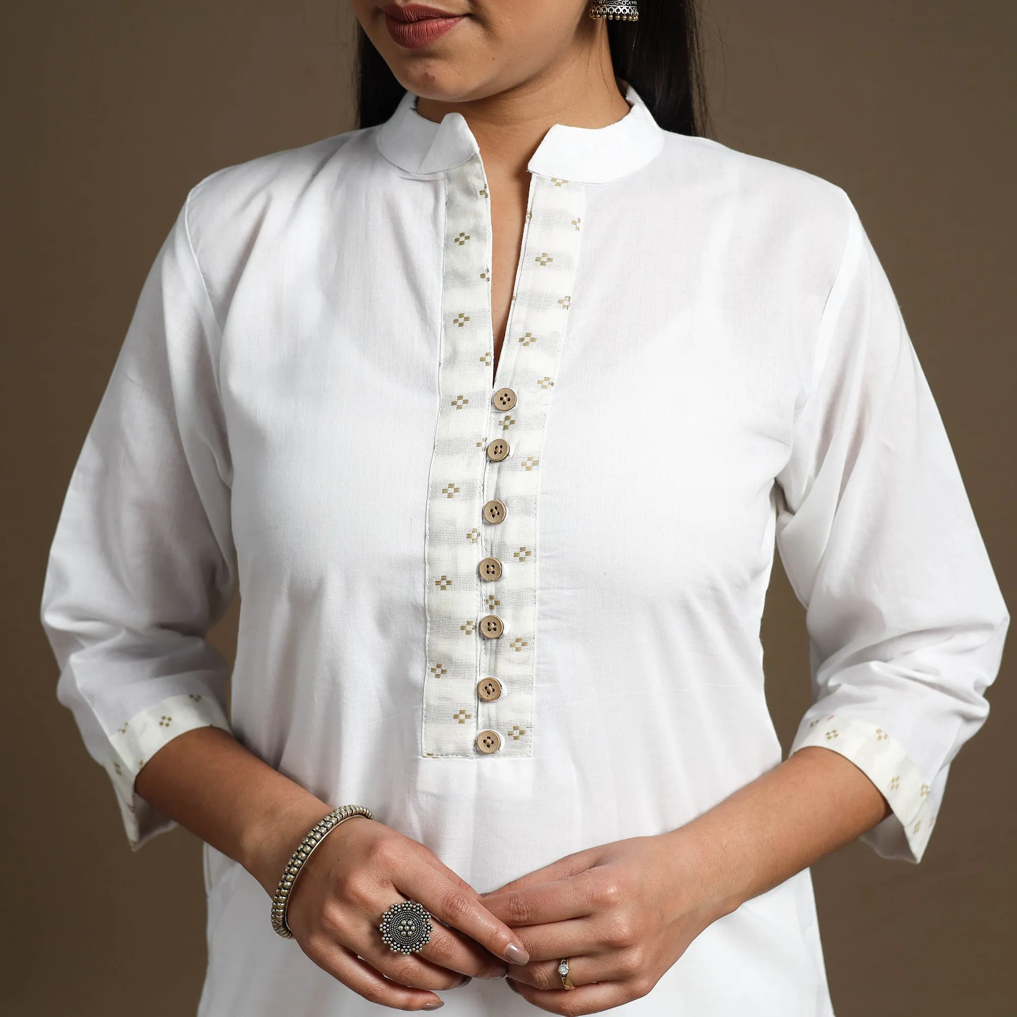 White - Straight Plain Cotton Kurta 09 sold by Itokri product image thumbnail 5