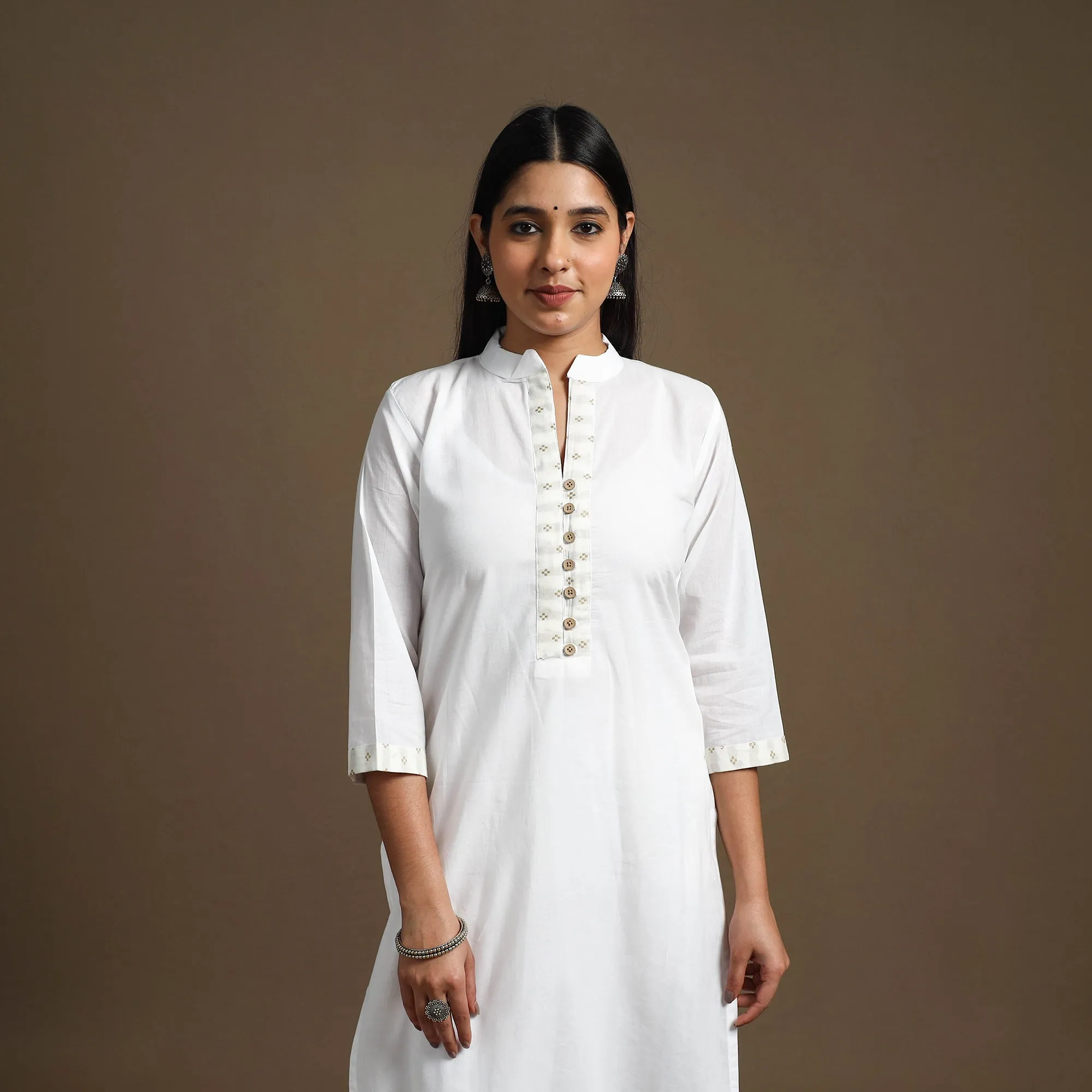 White - Straight Plain Cotton Kurta 09 sold by Itokri product image thumbnail 3