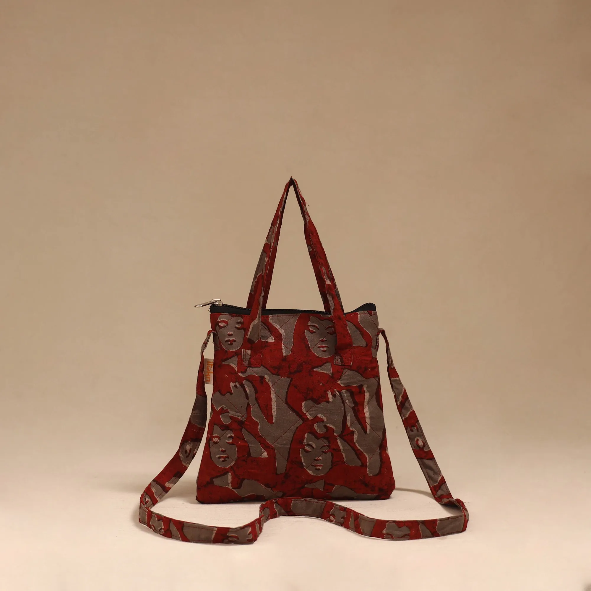 Red - Handcrafted Quilted Sling Bag 44 sold by Itokri product image thumbnail 3