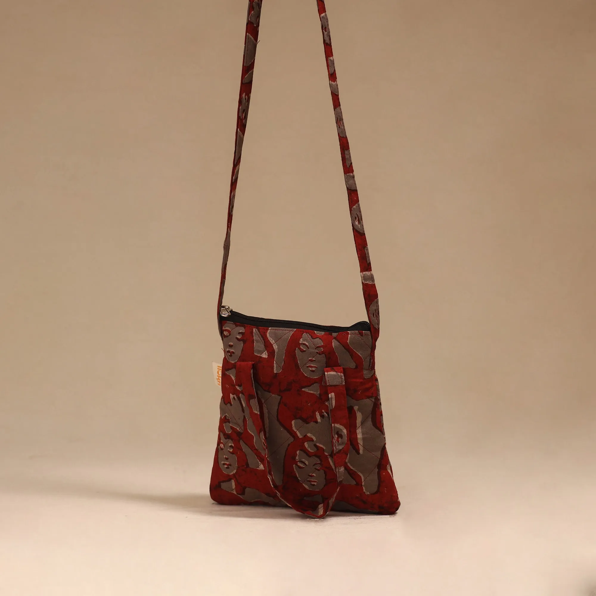 Red - Handcrafted Quilted Sling Bag 44 sold by Itokri product image thumbnail 2