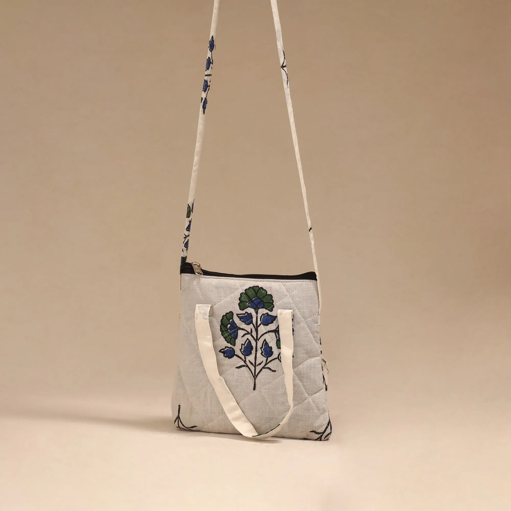 Beige - Handcrafted Quilted Sling Bag 13 sold by Itokri product image thumbnail 2