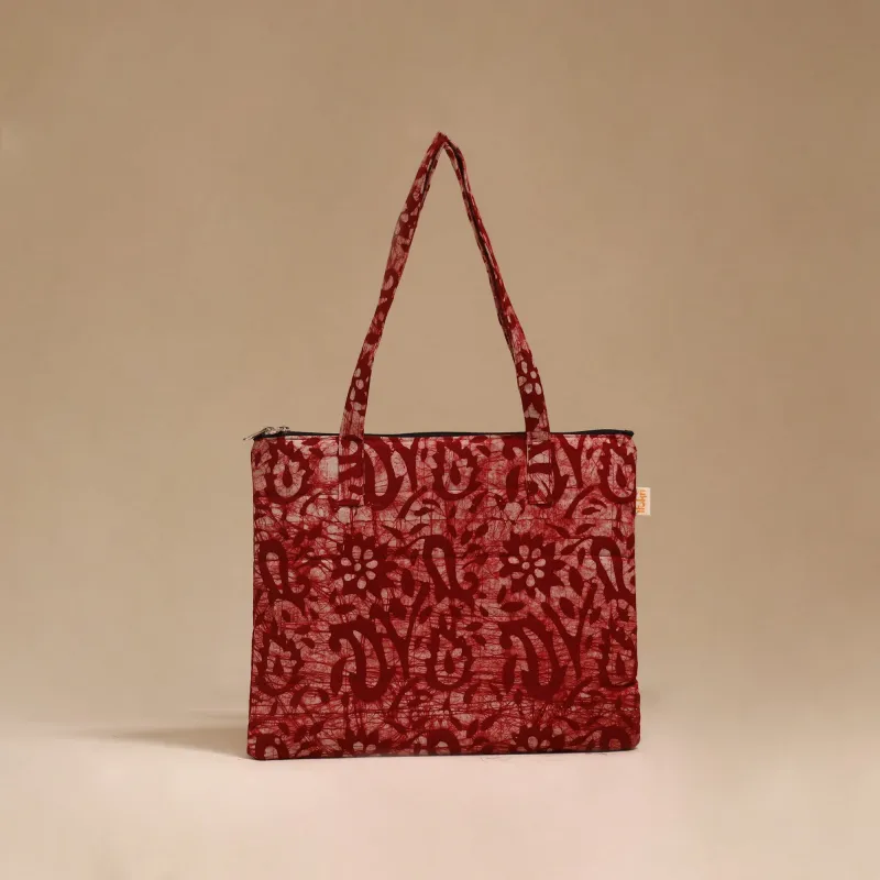 Red - Handcrafted Quilted Handbag 21 sold by Itokri