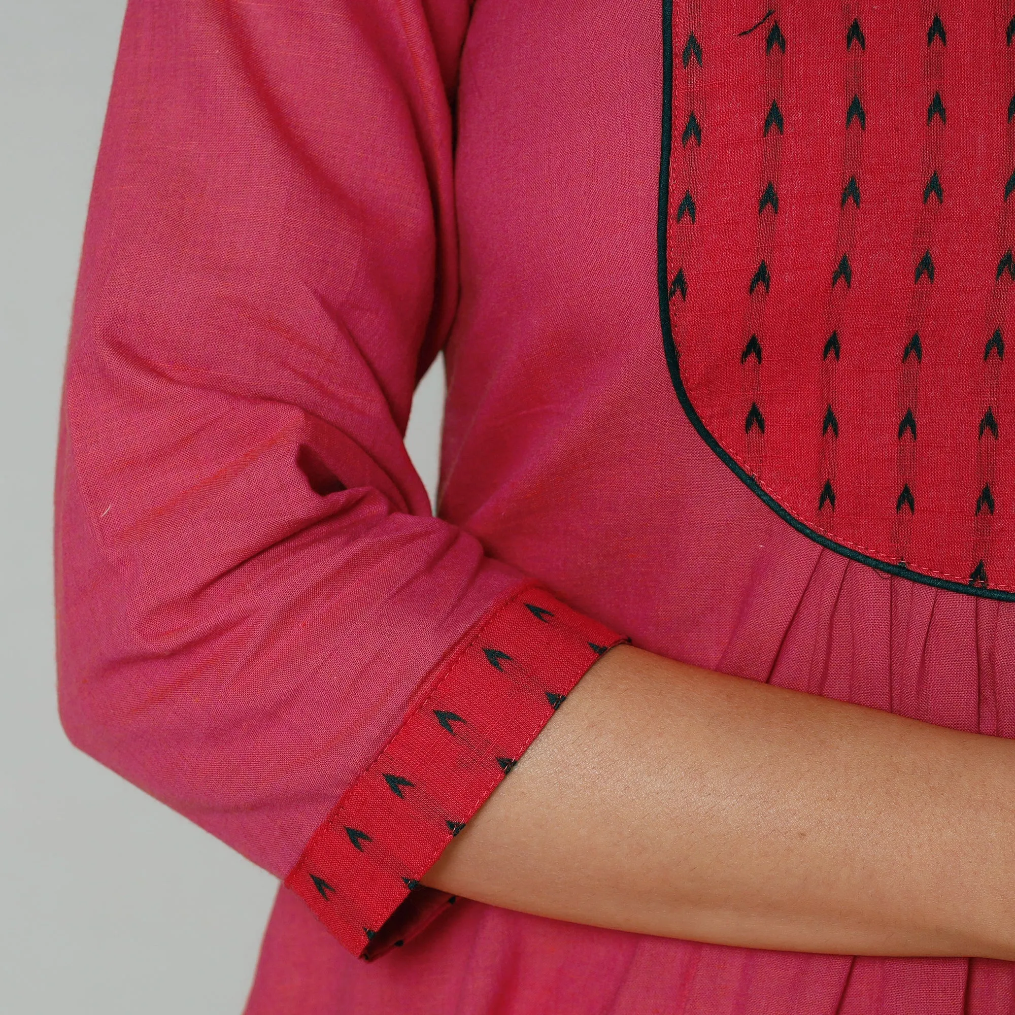 Pink - Plain Cotton Long Kurta sold by Itokri product image thumbnail 5