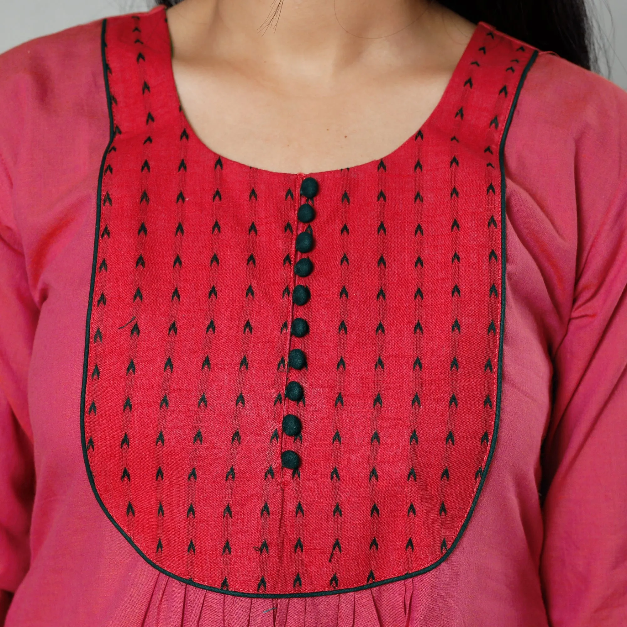 Pink - Plain Cotton Long Kurta sold by Itokri product image thumbnail 4