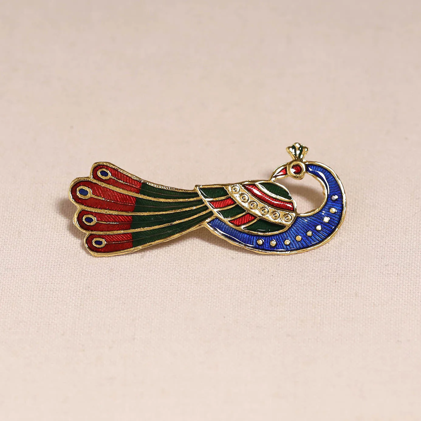 Blue - Handcrafted Paka Meenakari Saree Pin 235 sold by Itokri product image thumbnail 2