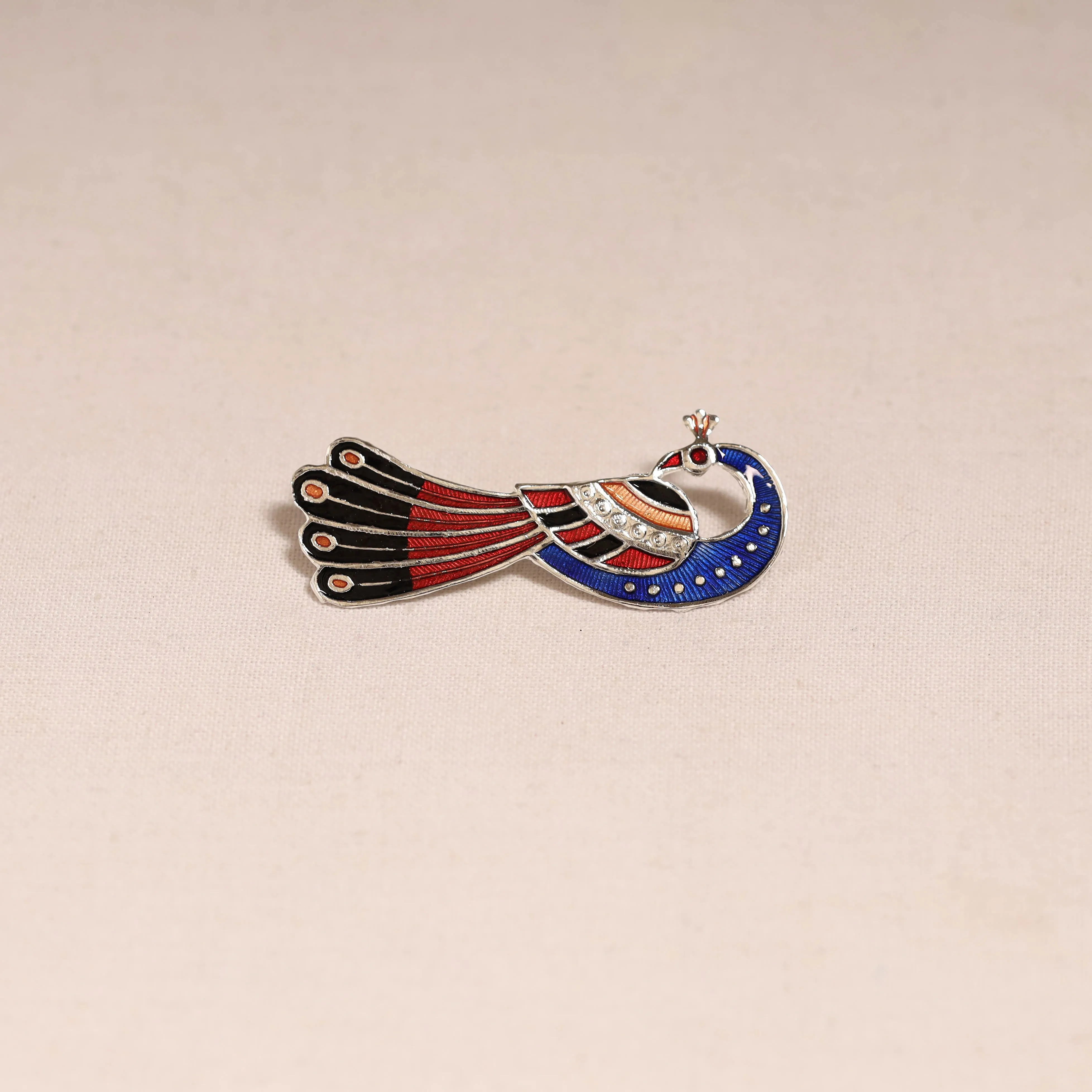 Blue - Handcrafted Paka Meenakari Saree Pin 234 sold by Itokri