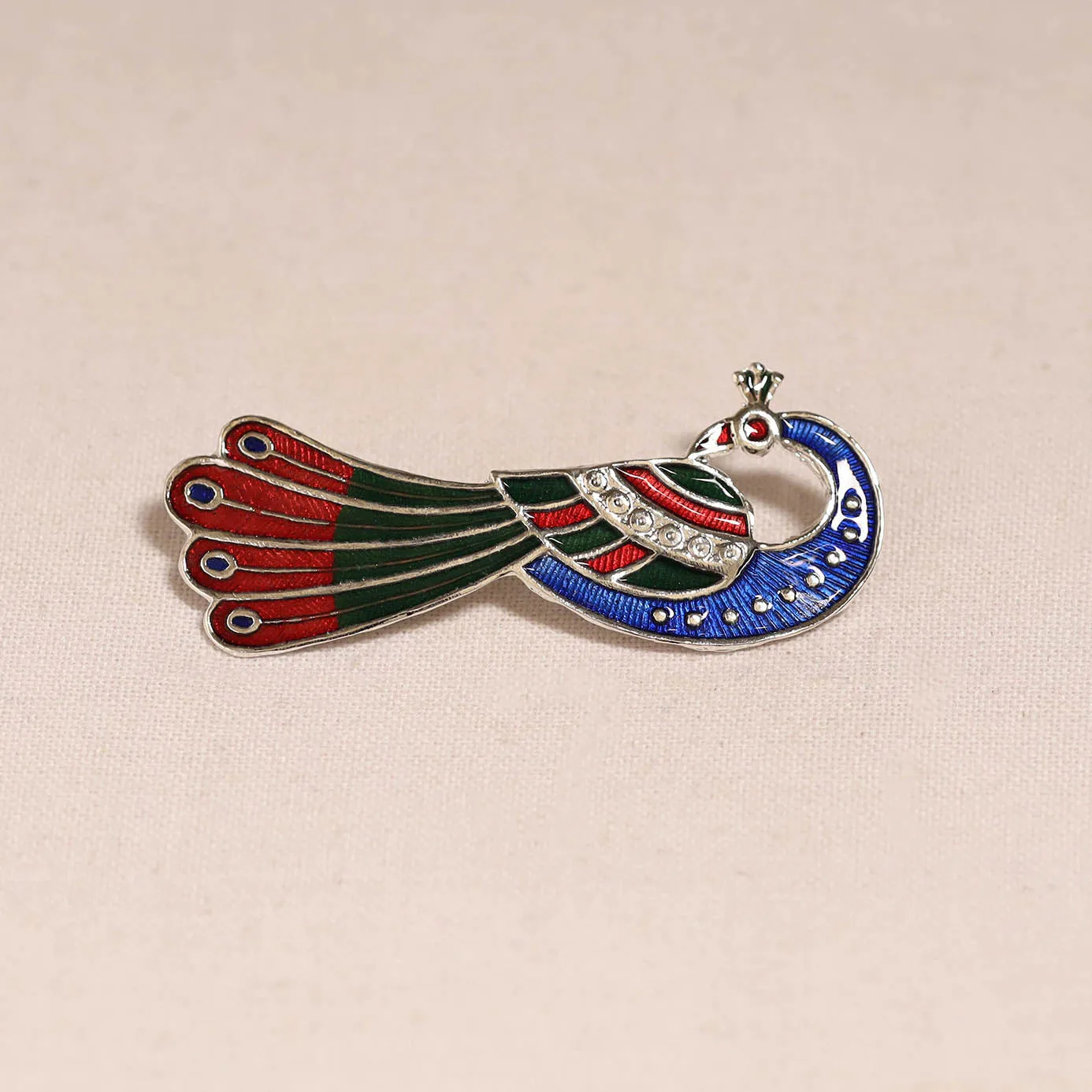 Blue - Handcrafted Paka Meenakari Saree Pin 233 sold by Itokri product image thumbnail 2