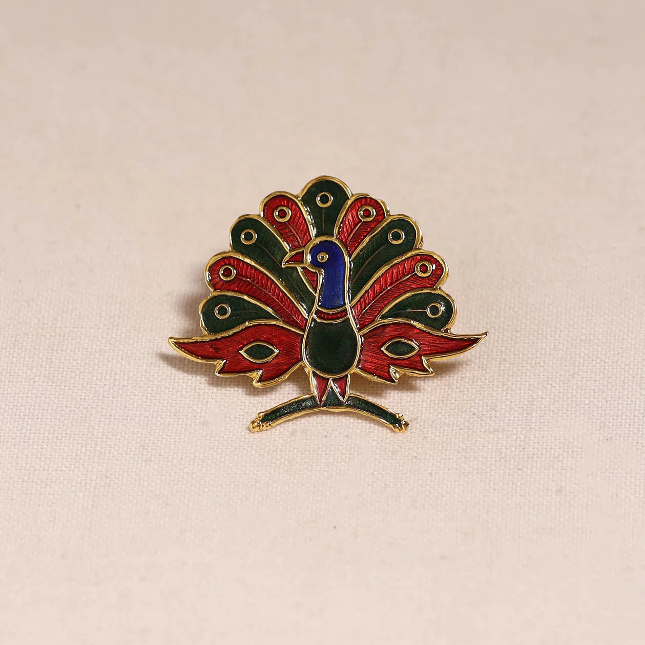 Red - Handcrafted Paka Meenakari Saree Pin 229 sold by Itokri product image thumbnail 2