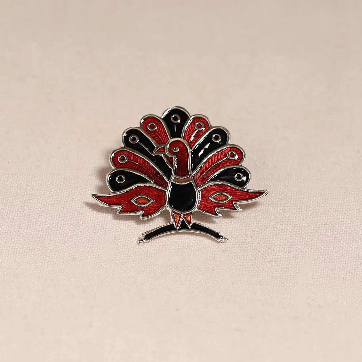 Red - Handcrafted Paka Meenakari Saree Pin 226 sold by Itokri product image thumbnail 2