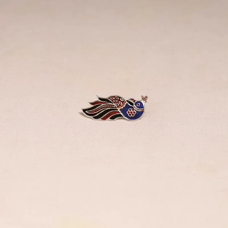 Blue - Handcrafted Paka Meenakari Saree Pin 216 made by Itokri