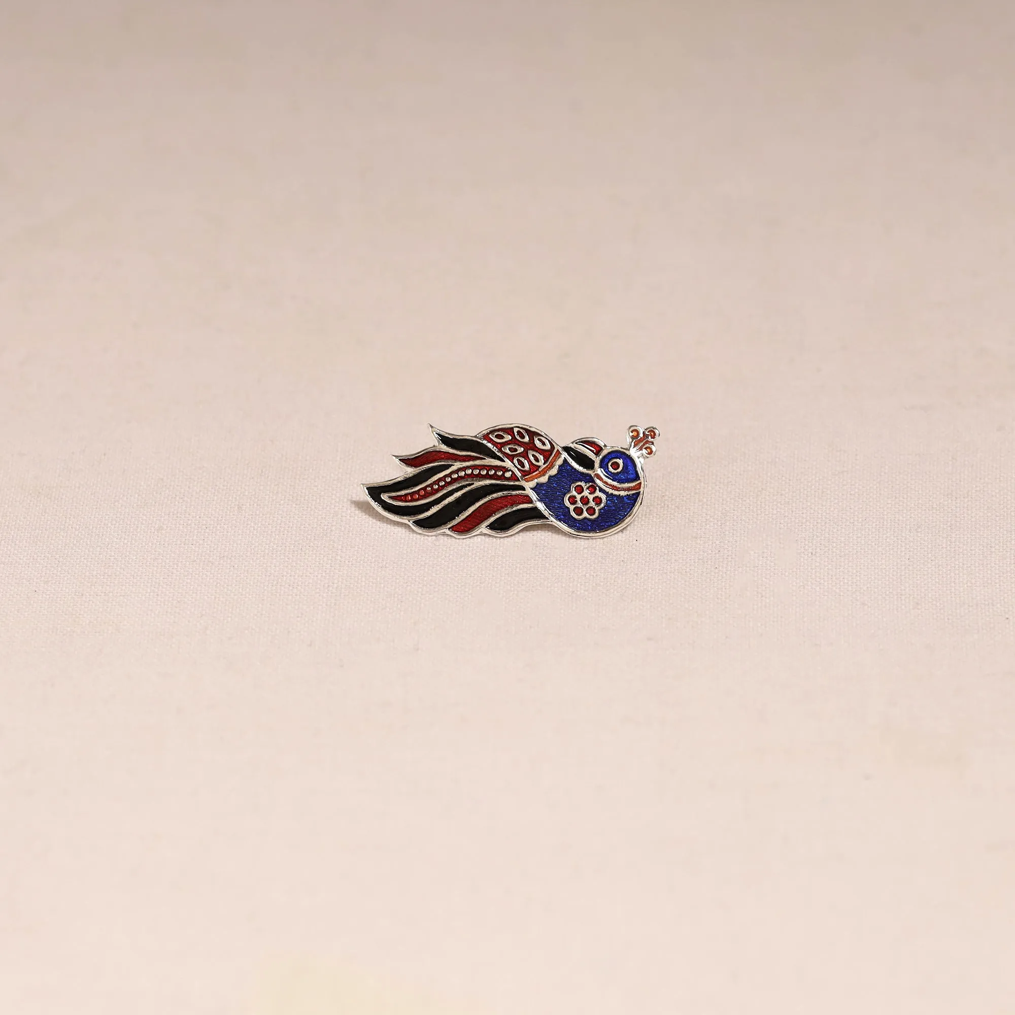 Blue - Handcrafted Paka Meenakari Saree Pin 216 sold by Itokri