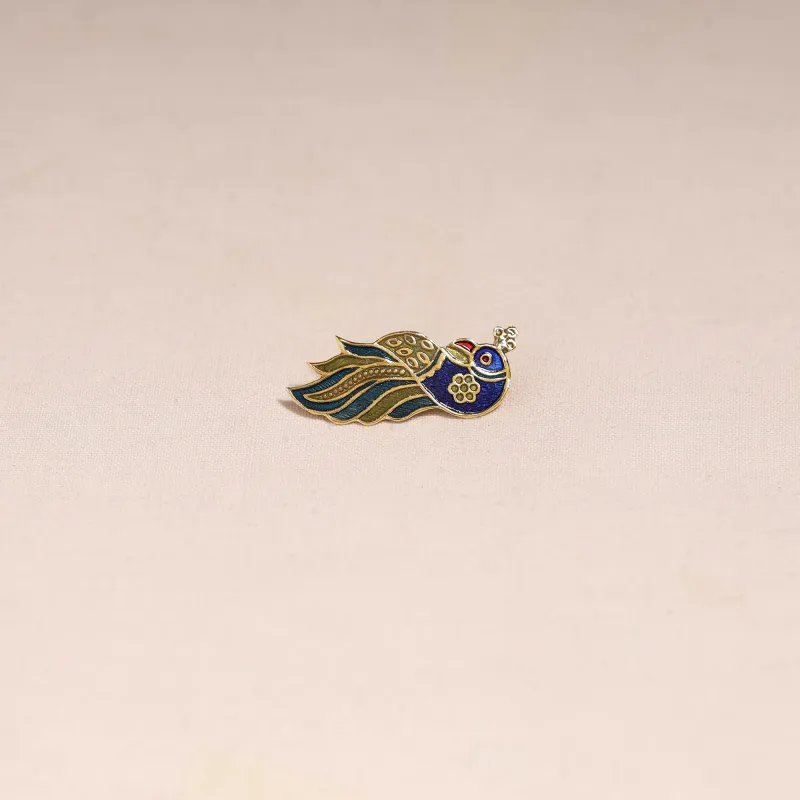 Blue - Handcrafted Paka Meenakari Saree Pin 212 made by Itokri