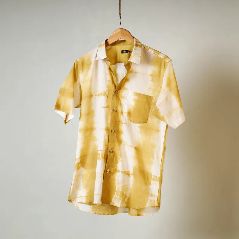 Shibori Tie-Dye Mul Cotton Men Half Sleeve Shirt sold by Itokri