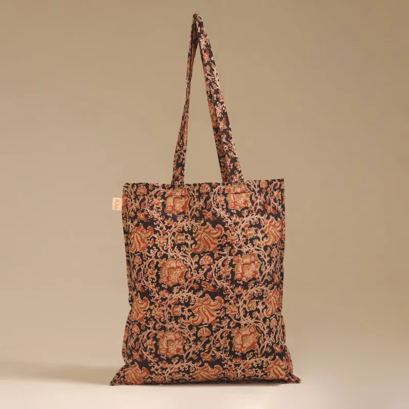 Black - Handcrafted Fabric Jhola Bag 26 made by Itokri