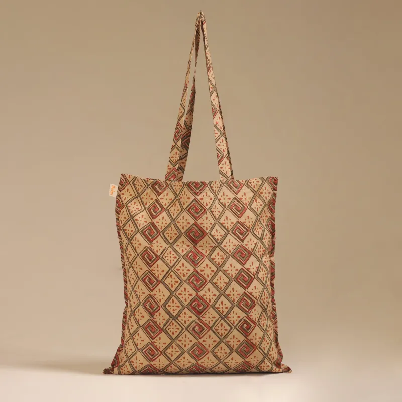 Beige - Handcrafted Fabric Jhola Bag 24 sold by Itokri