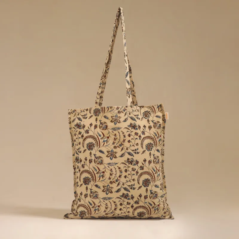Beige - Handcrafted Fabric Jhola Bag 15 sold by Itokri