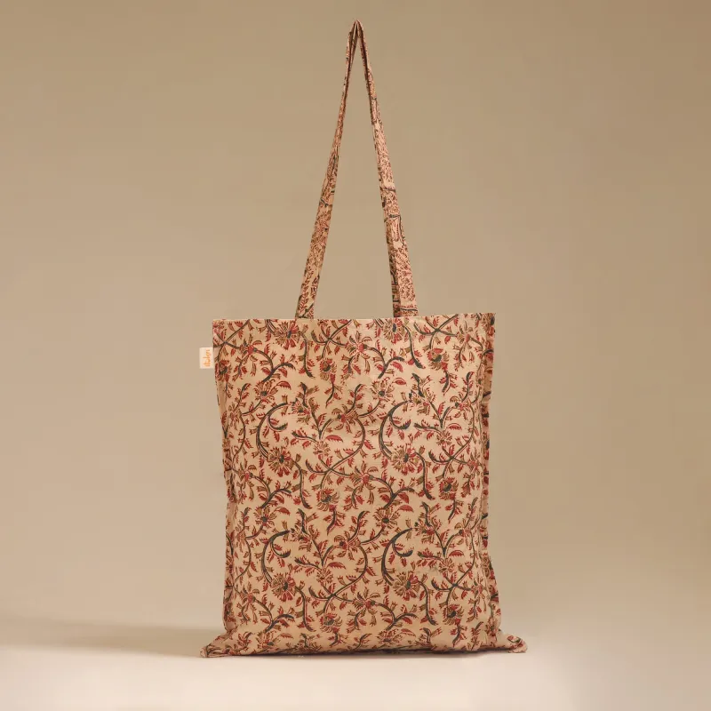 Beige - Handcrafted Fabric Jhola Bag 13 sold by Itokri