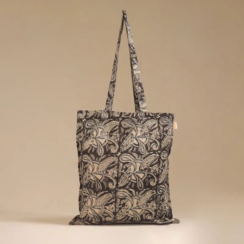 Black - Handcrafted Fabric Jhola Bag 10 sold by Itokri