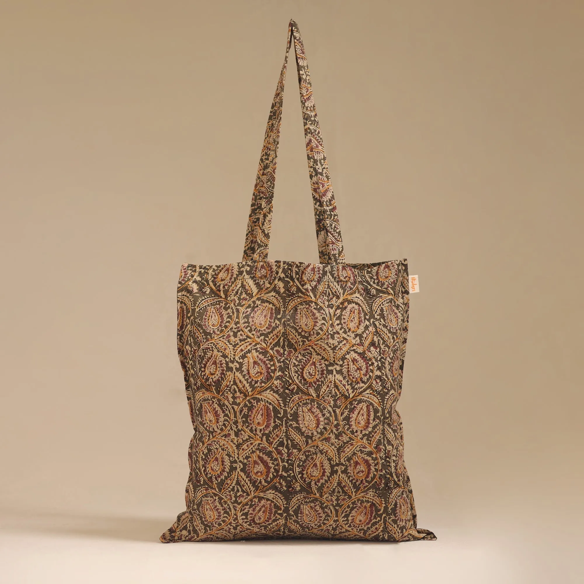 Brown - Handcrafted Fabric Jhola Bag 08 sold by Itokri