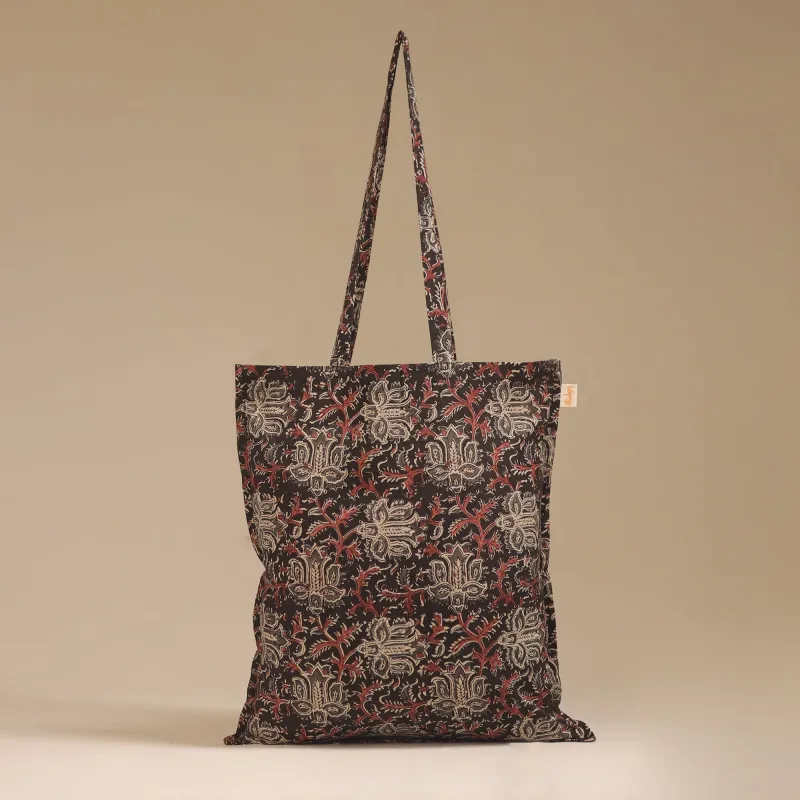 Black - Handcrafted Fabric Jhola Bag 06 sold by Itokri