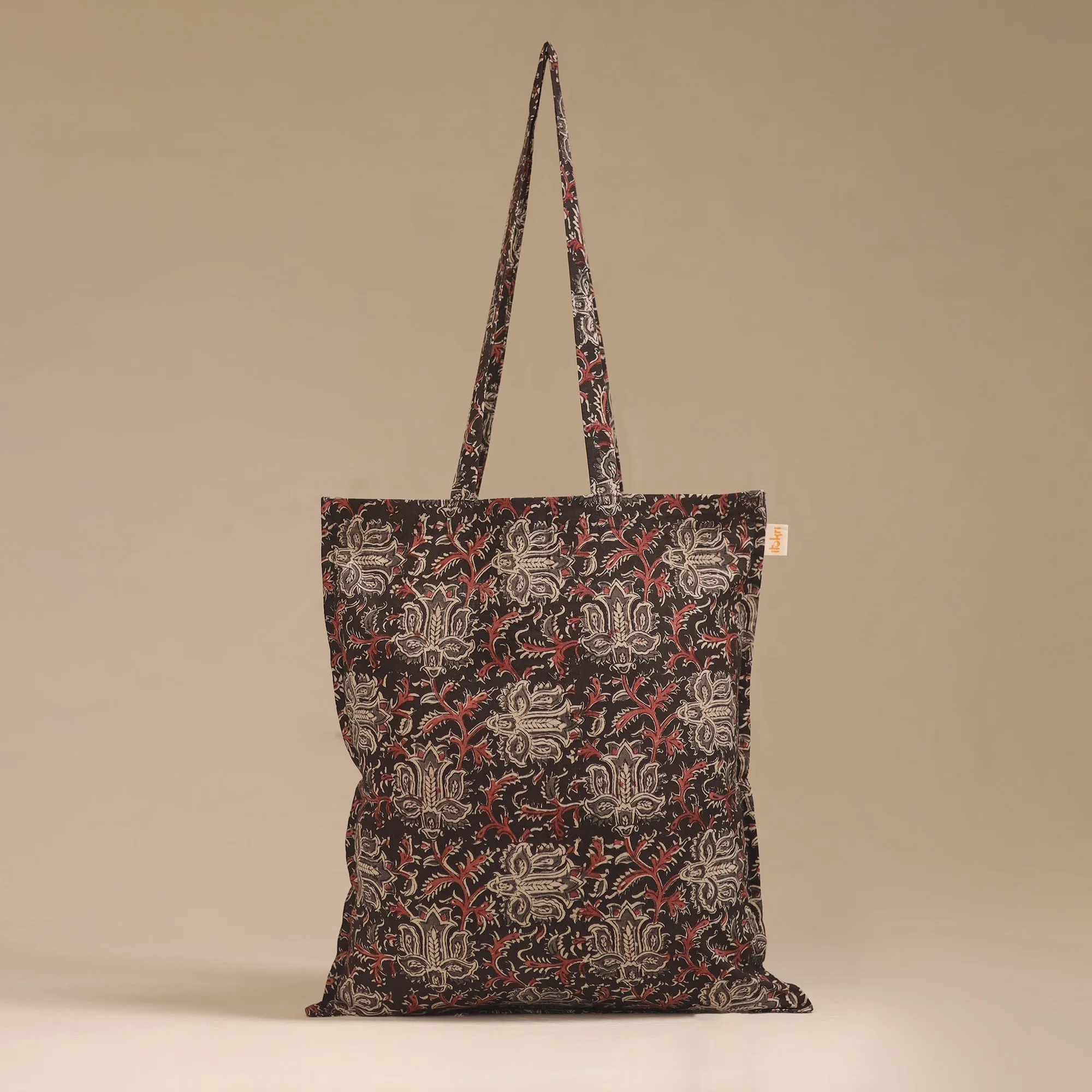 Black - Handcrafted Fabric Jhola Bag 06 sold by Itokri