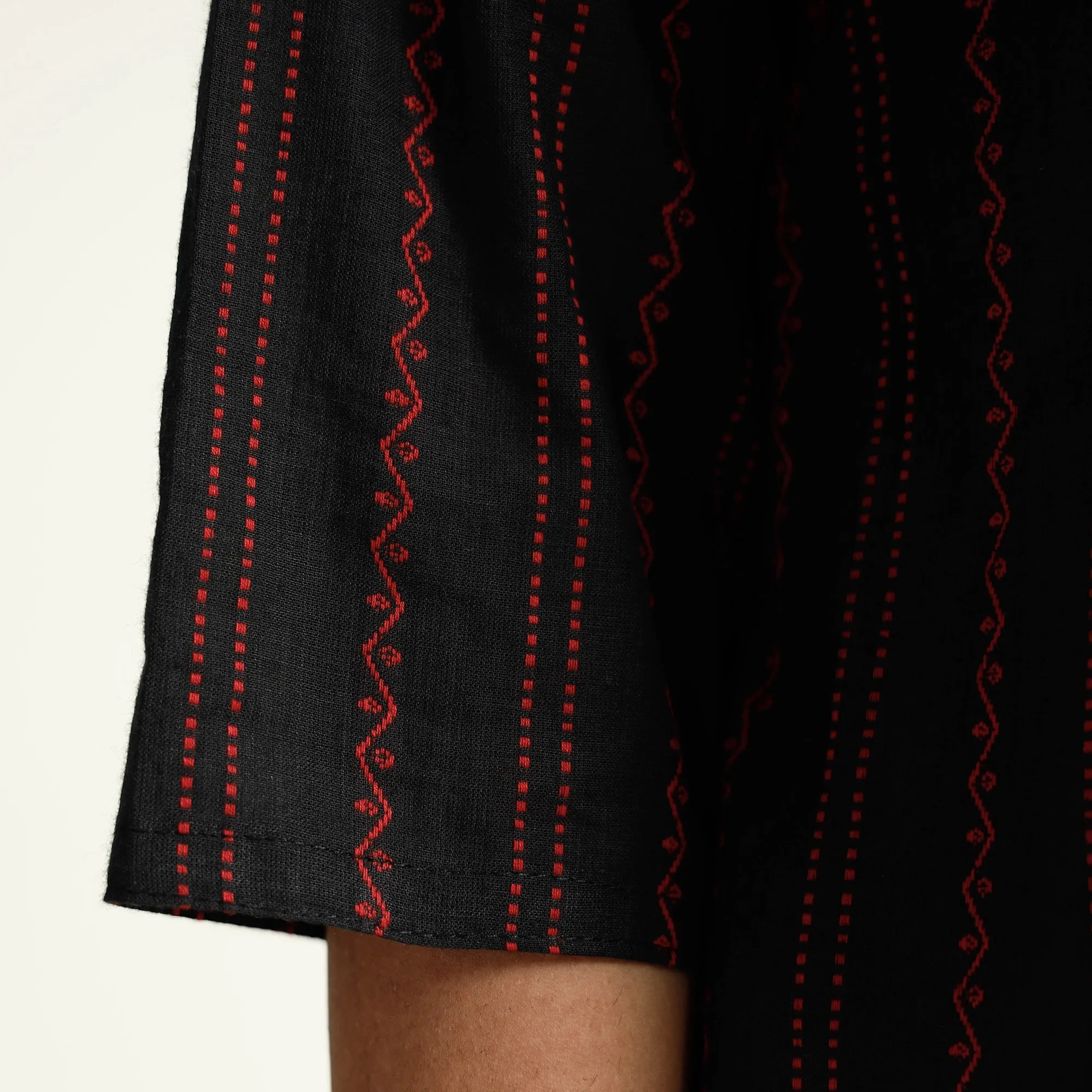 Black - Cotton Straight Jacquard Kurta 12 sold by Itokri product image thumbnail 5