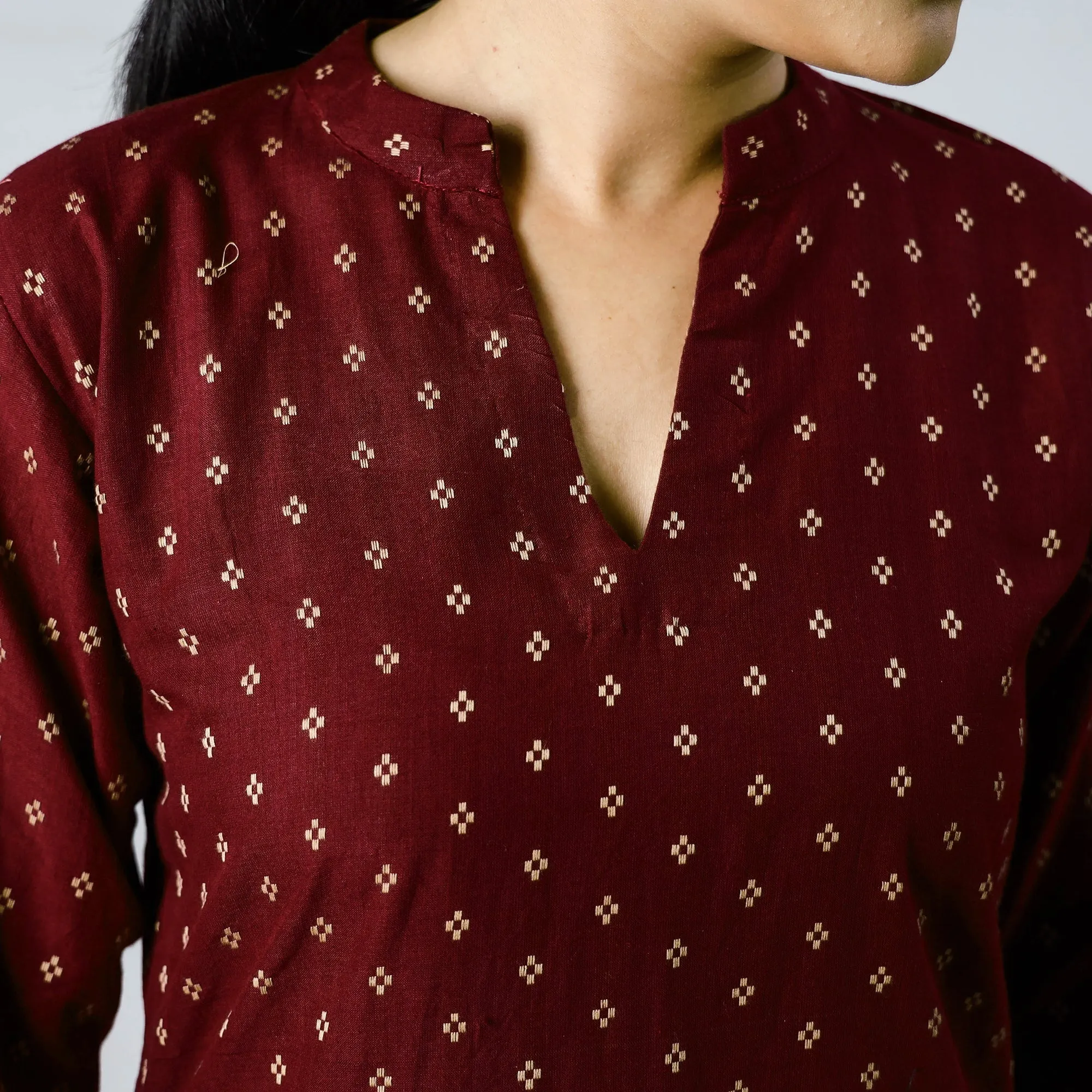 Purple - Cotton Straight Jacquard Kurta 02 sold by Itokri product image thumbnail 5