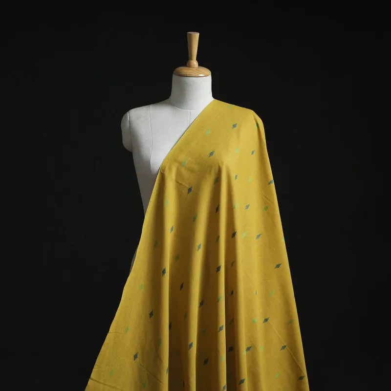 Yellow - Prewashed Cotton Jacquard Fabric 14 made by Itokri