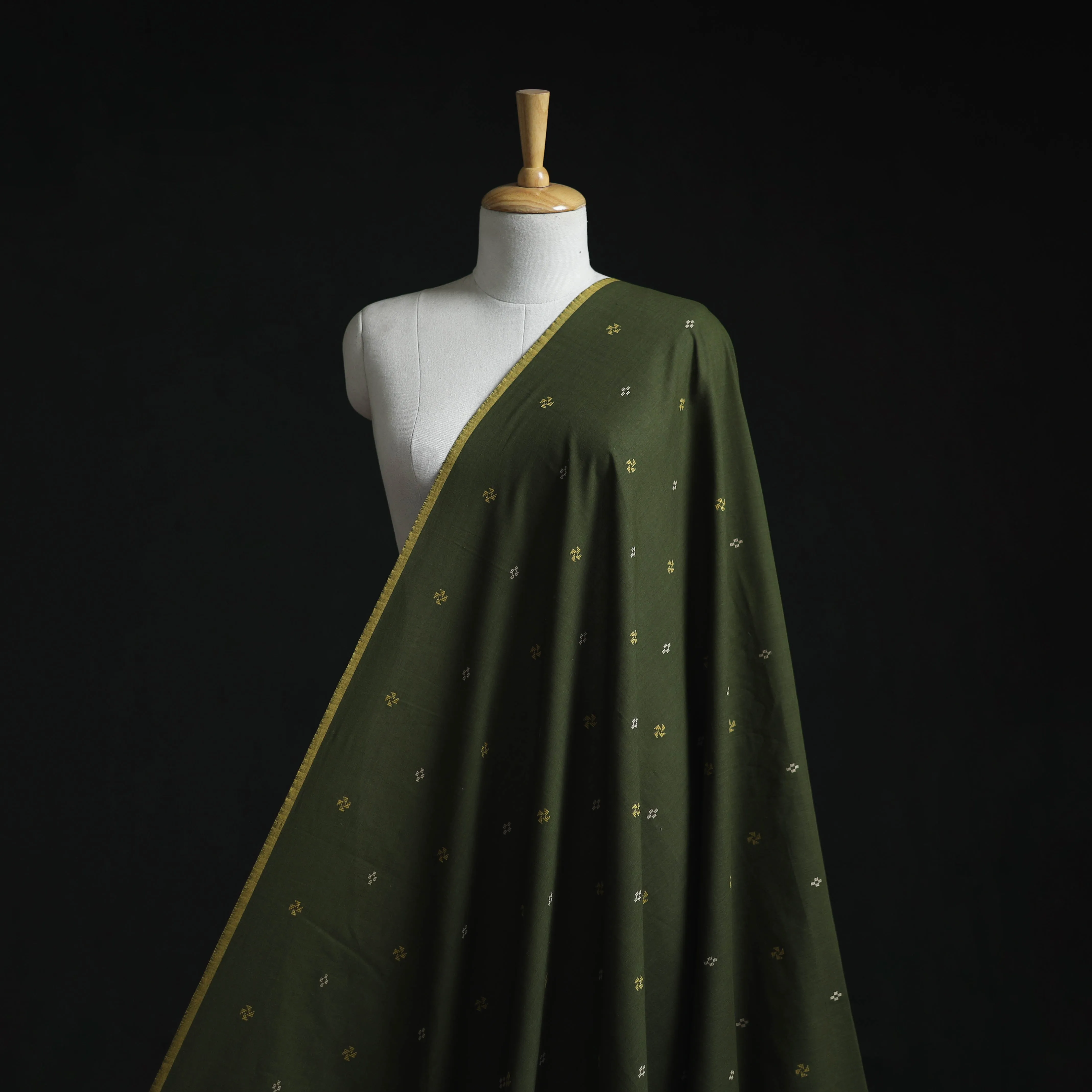 Green - Prewashed Cotton Jacquard Fabric 09 sold by Itokri
