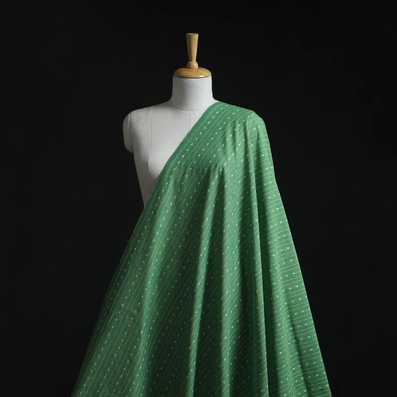 Green - Prewashed Cotton Jacquard Fabric 04 made by Itokri