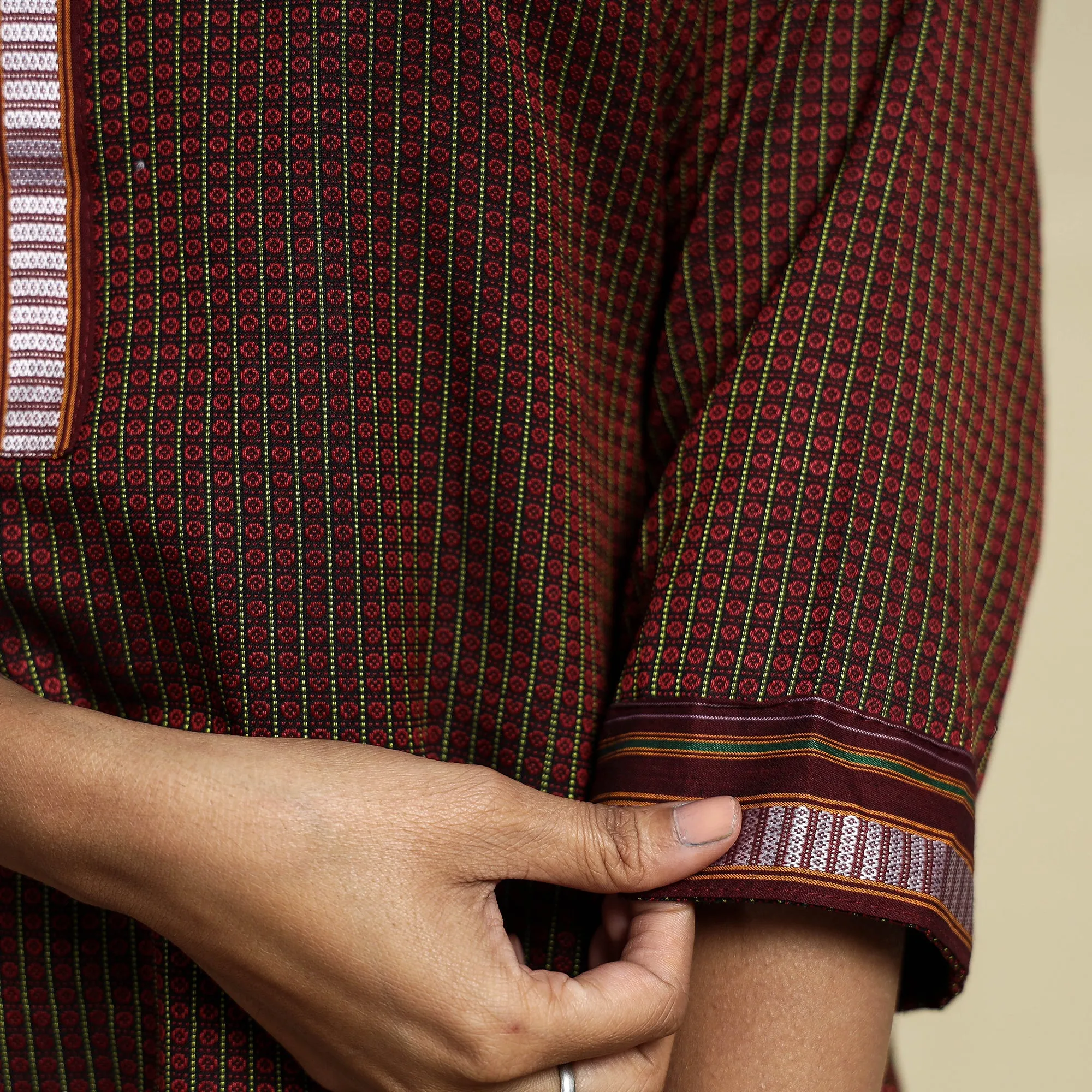 Brown - Khun Weave Cotton Straight Kurta sold by Itokri product image thumbnail 5