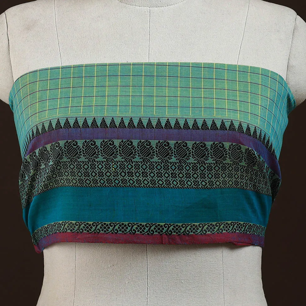 Green - Kanchipuram Cotton Blouse Piece 12 sold by Itokri product image thumbnail 2