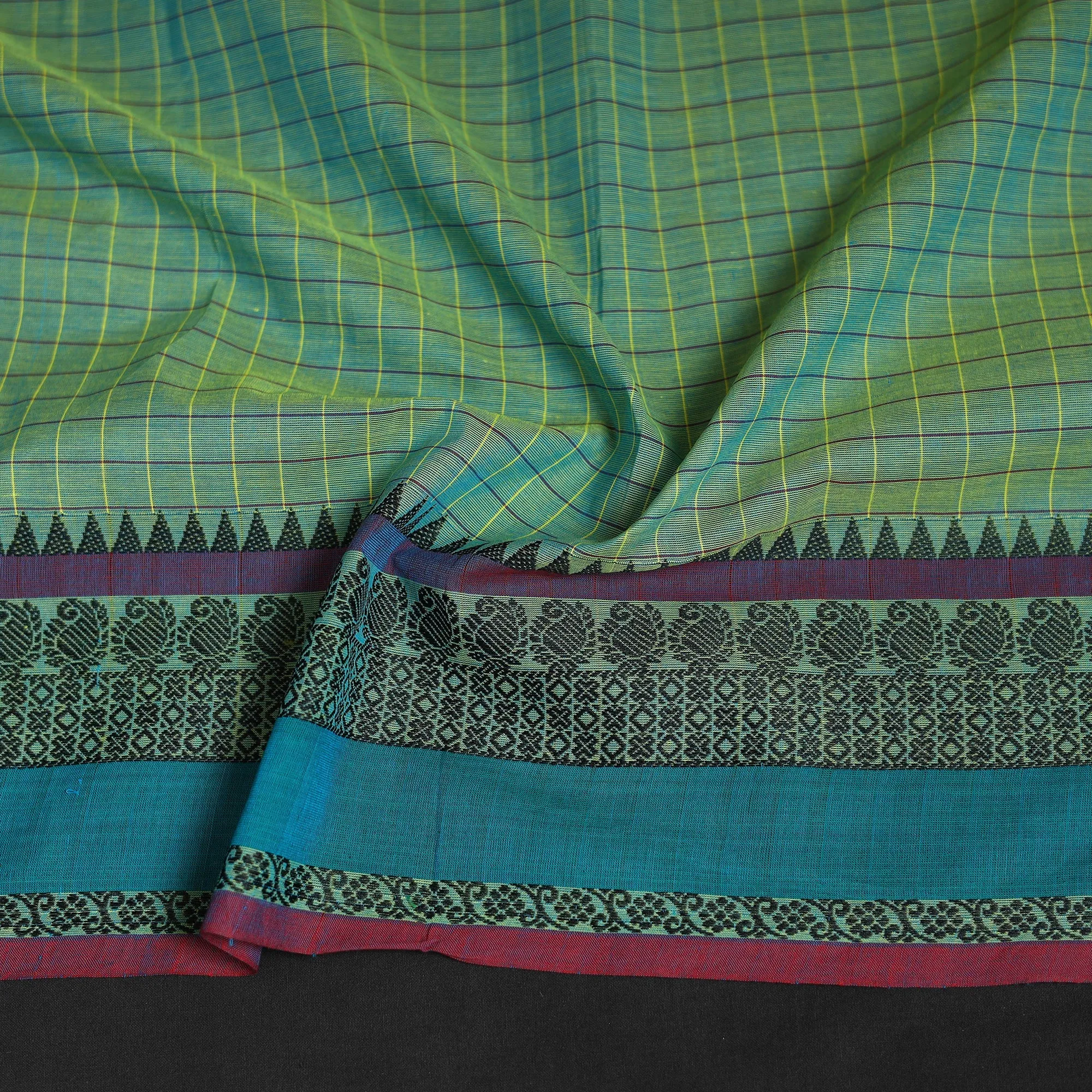 Green - Kanchipuram Cotton Blouse Piece 12 sold by Itokri product image thumbnail 3