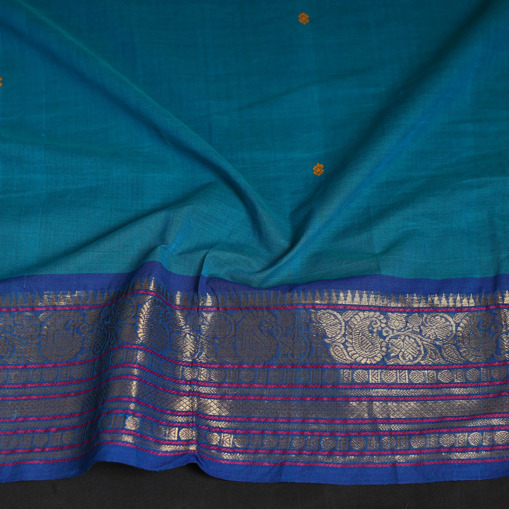 Blue - Kanchipuram Cotton Blouse Piece 06 sold by Itokri product image thumbnail 3