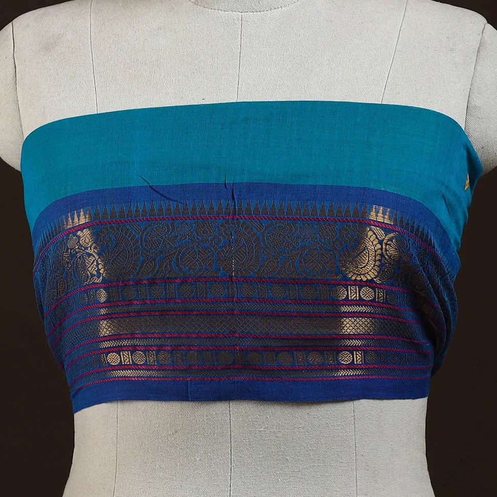 Blue - Kanchipuram Cotton Blouse Piece 06 sold by Itokri product image thumbnail 2
