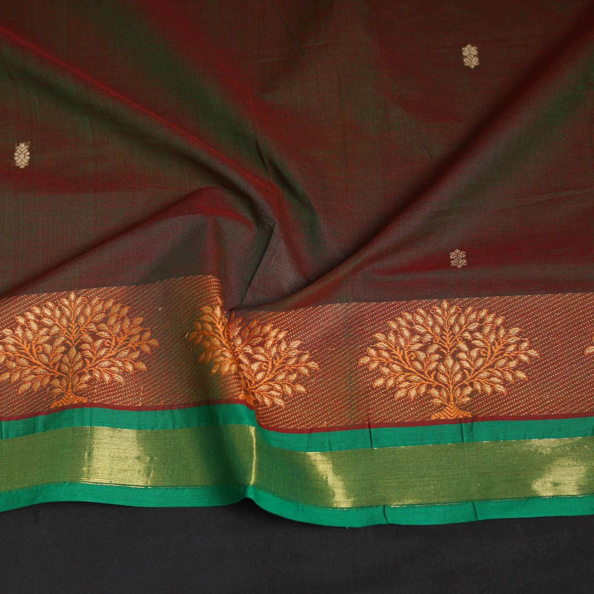 Brown - Kanchipuram Cotton Blouse Piece 05 sold by Itokri product image thumbnail 3