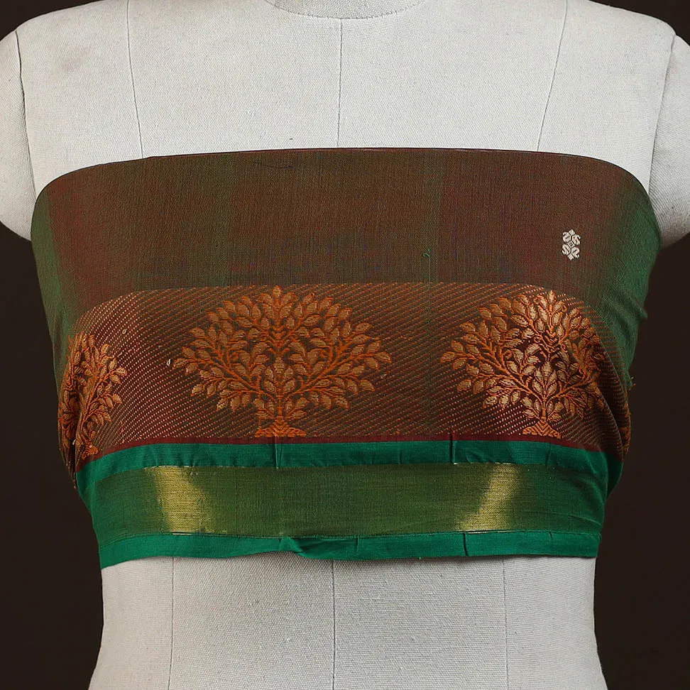 Brown - Kanchipuram Cotton Blouse Piece 05 sold by Itokri product image thumbnail 2