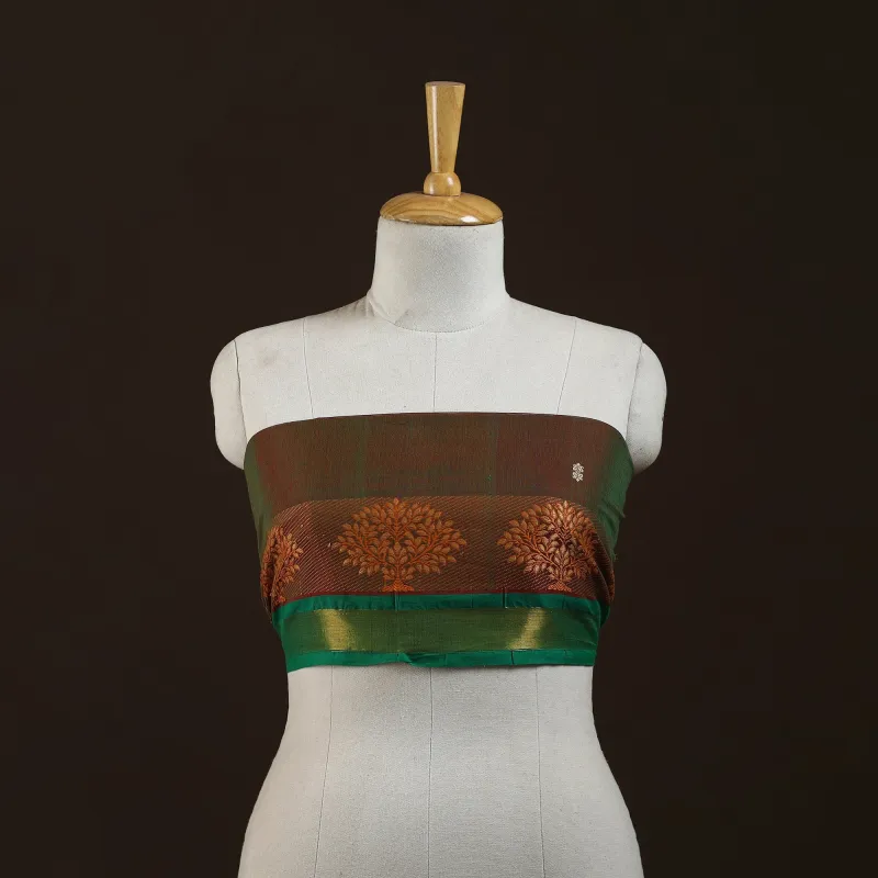 Brown - Kanchipuram Cotton Blouse Piece 05 made by Itokri