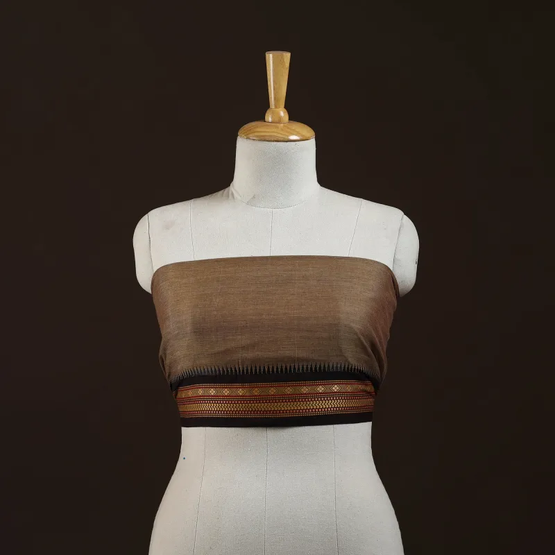 Brown - Kanchipuram Cotton Blouse Piece 01 made by Itokri
