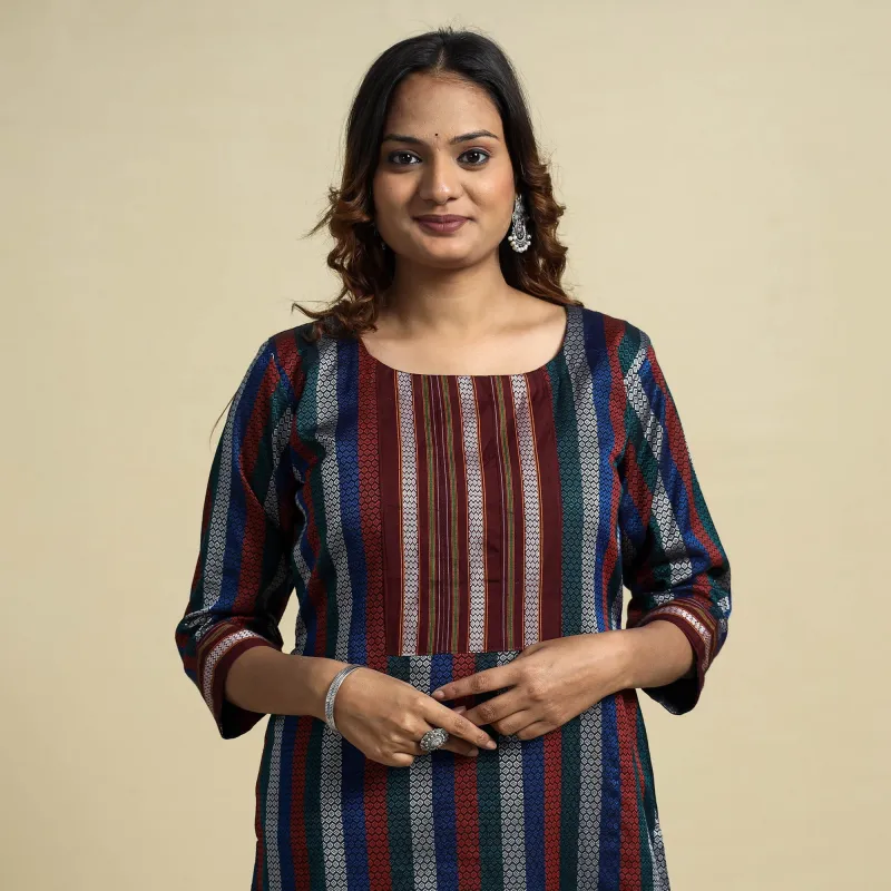 Multicolor - Khun Weave Cotton Straight Kurta made by Itokri